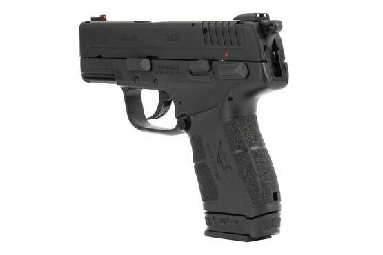 The Springfield Armory XD-E is a .45 ACP Sub Compact 7 round Handgun with three dot iron sights